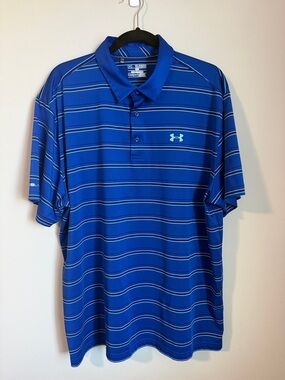 Under Armour Royal Blue Striped Men's Polo